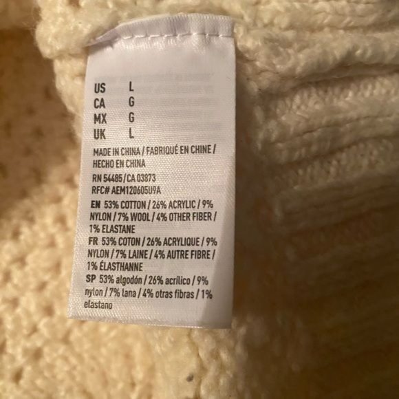 American Eagle AE Women’s‎ Sweater Chunky Wool Blend Size Large Longline - Picture 6 of 6